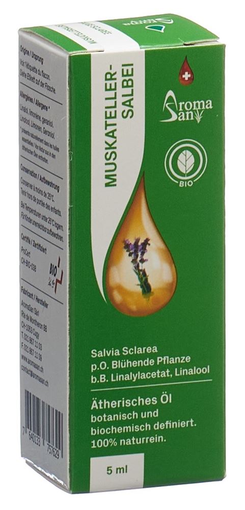 Aromasan Muskateller Salbei<br>5 ml, Ätherisches Öl, in Schachtel Bio
