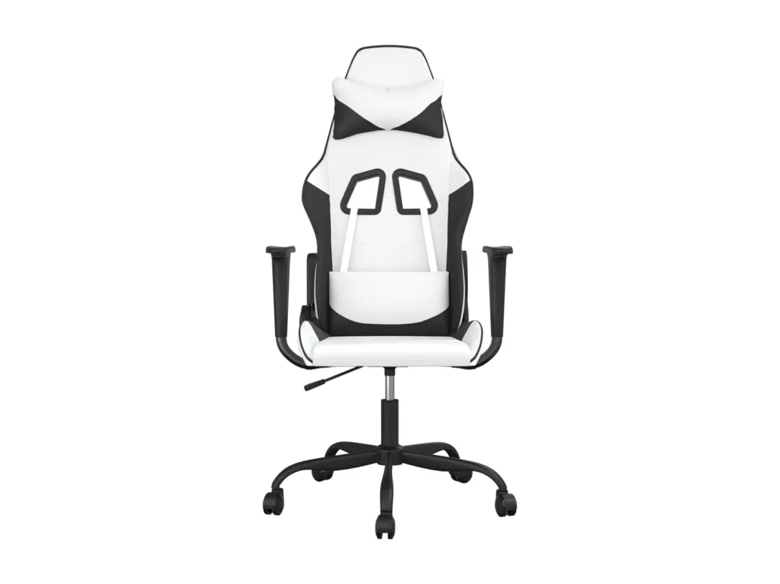 Chaise de jeu Blanc et noir Similicuir
