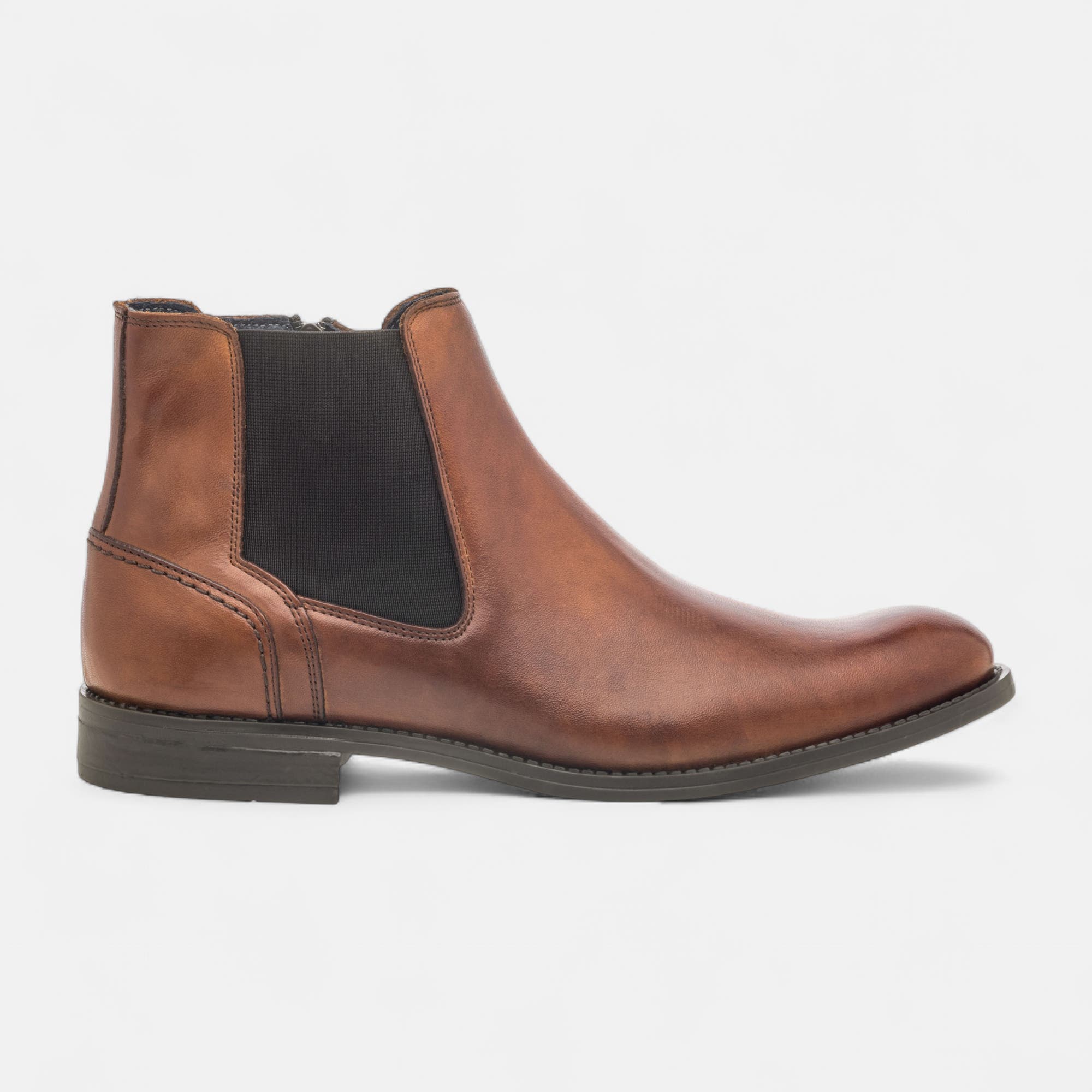 Boots chelsea Homme en cuir cognac