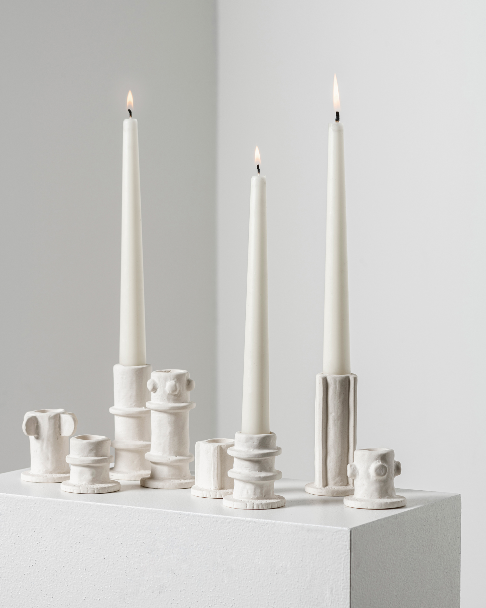 Kandelaar Molly 03 beige - set van 3