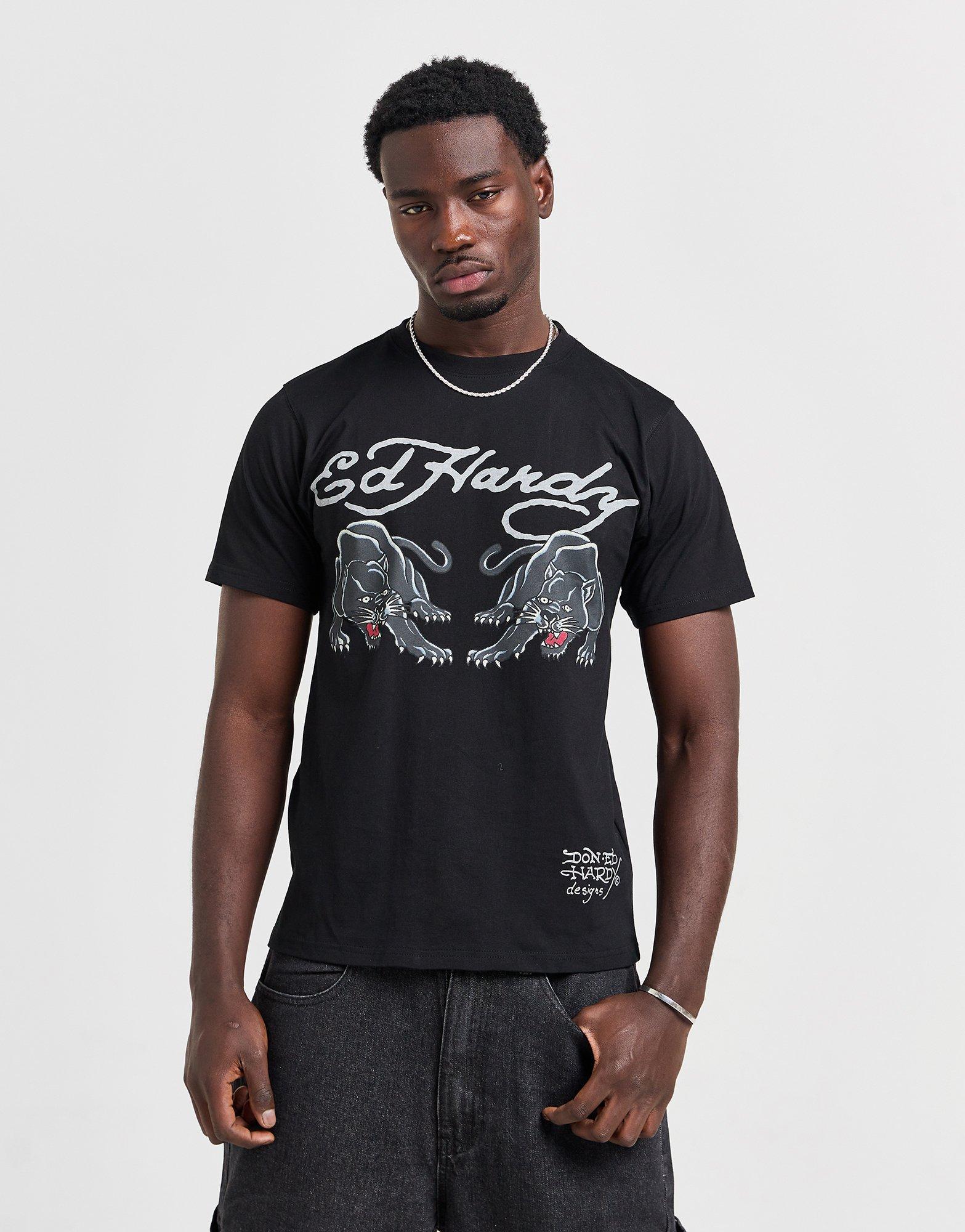 Ed Hardy T-shirt Double Panther Homme