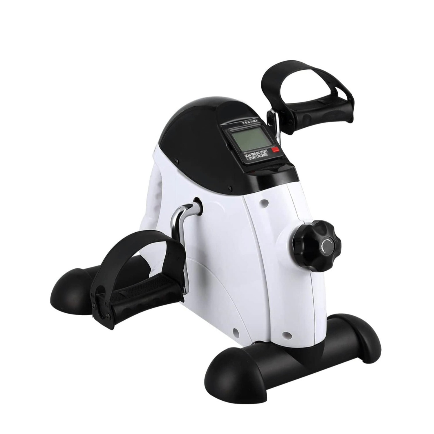 Mini Hometrainer Fitnessgerät Arm und Bein Pedal mit Display - Weiss / Schwarz