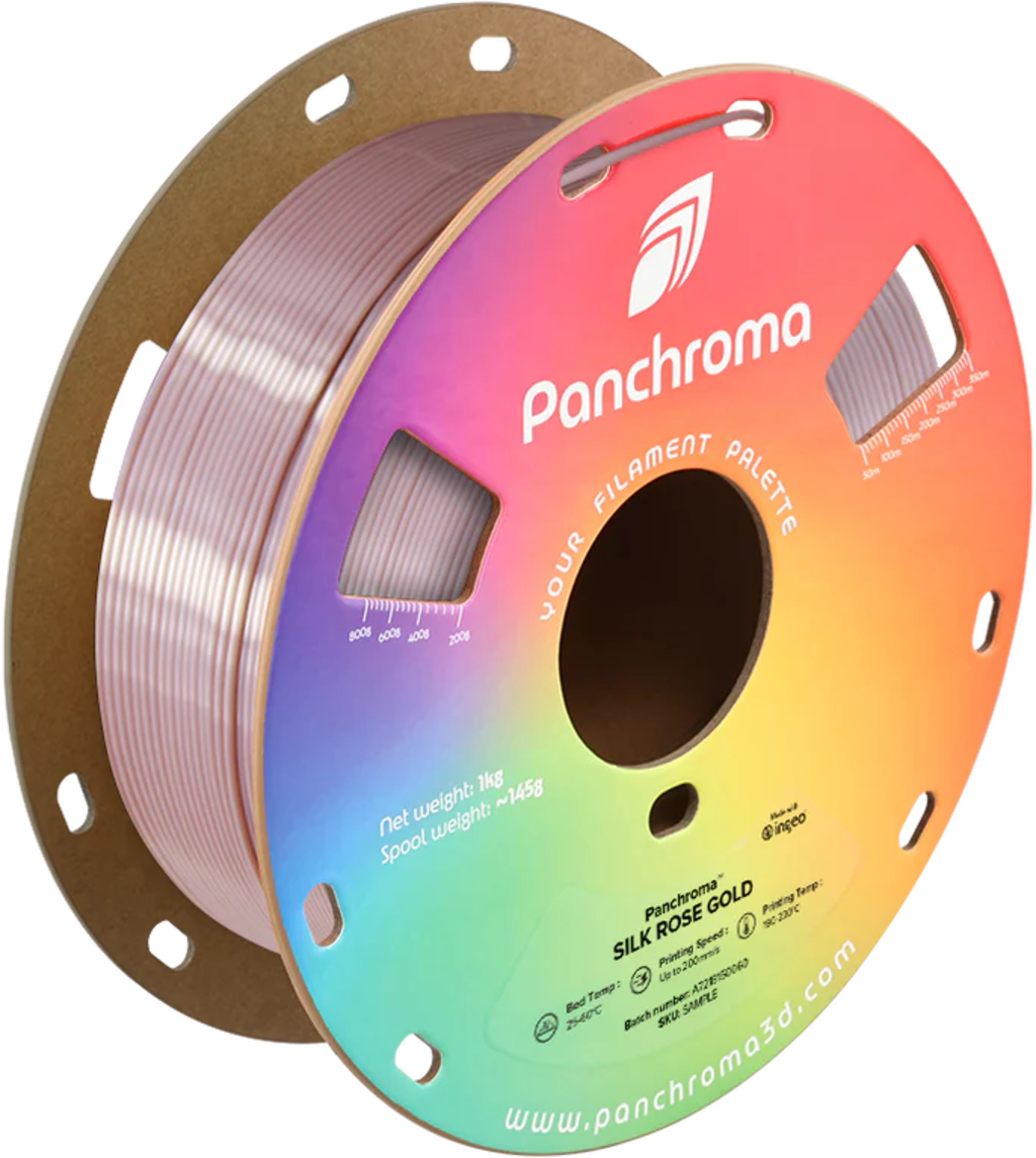 Polymaker  Panchroma™ PLA Silk Rose Gold, 1,75 mm / 1000 g    Der Glanz der Eleganz in Rose Gold