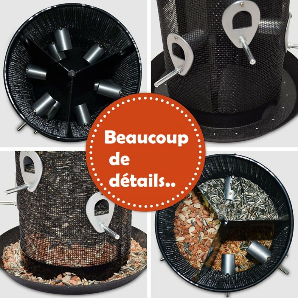 Mangeoire oiseaux extérieur à suspendre pour oiseaux sauvages pour jardin balcon distributeur de nourriture«34722 nourri-silo»