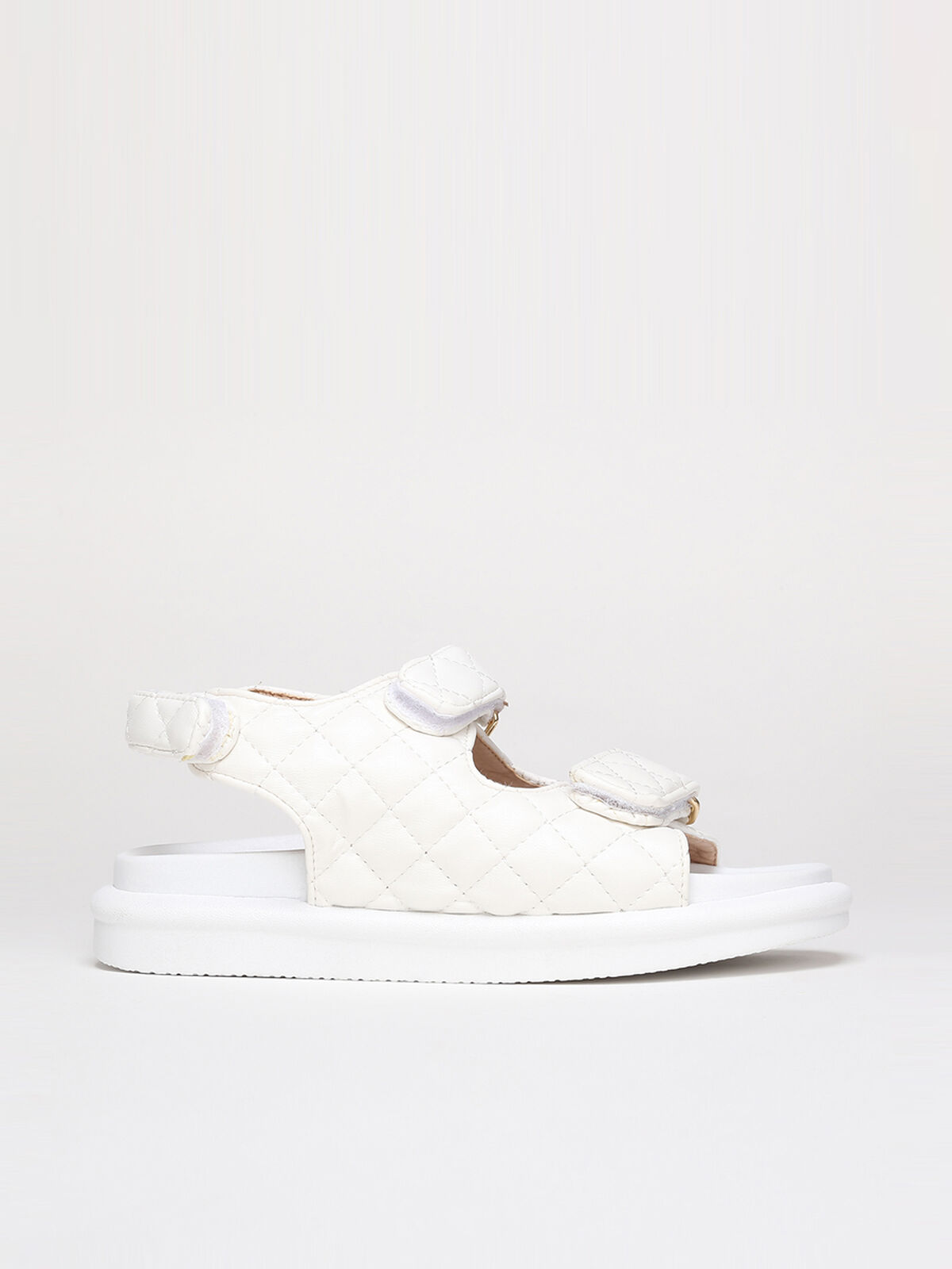 Sandales chunky matelassées- Blanc