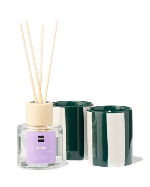 coffret cadeau bougie parfumée et bâtonnets smile