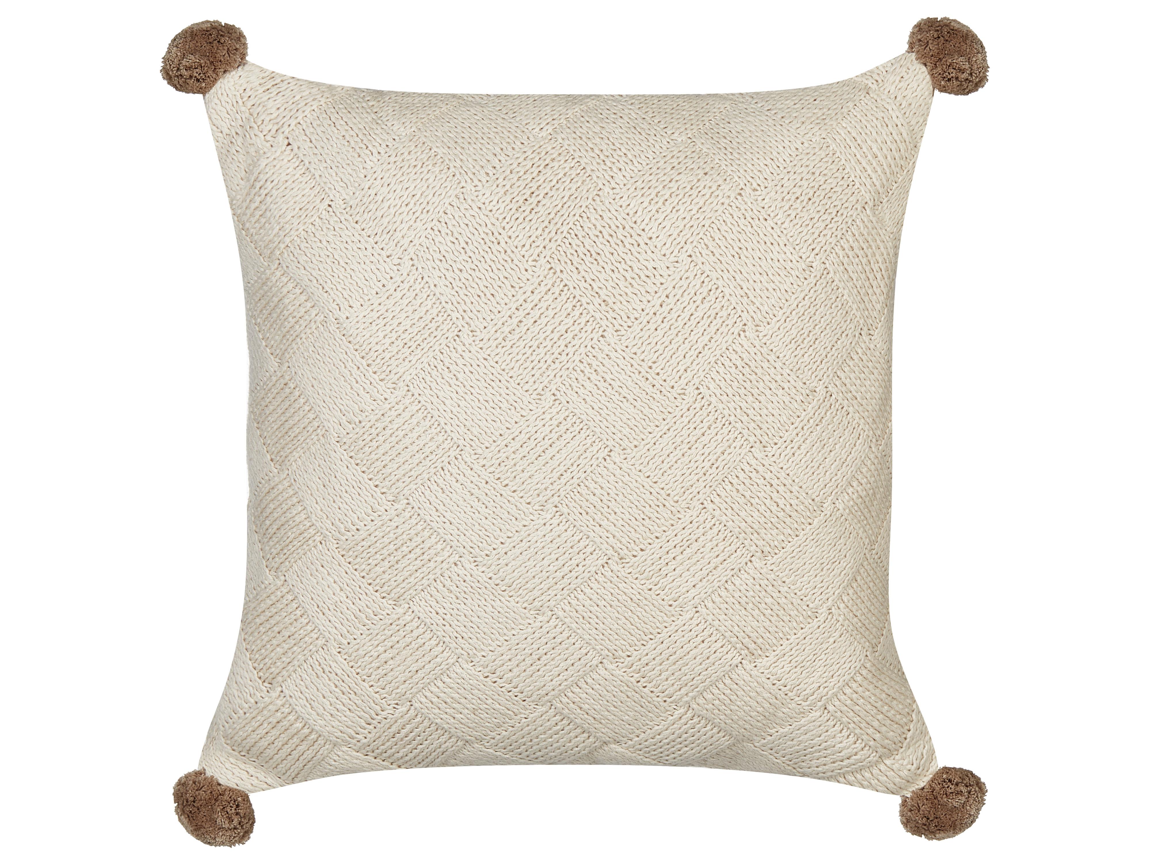 Set van 2 sierkussens OBERONIA Katoen 45 x 45 cm Beige effen