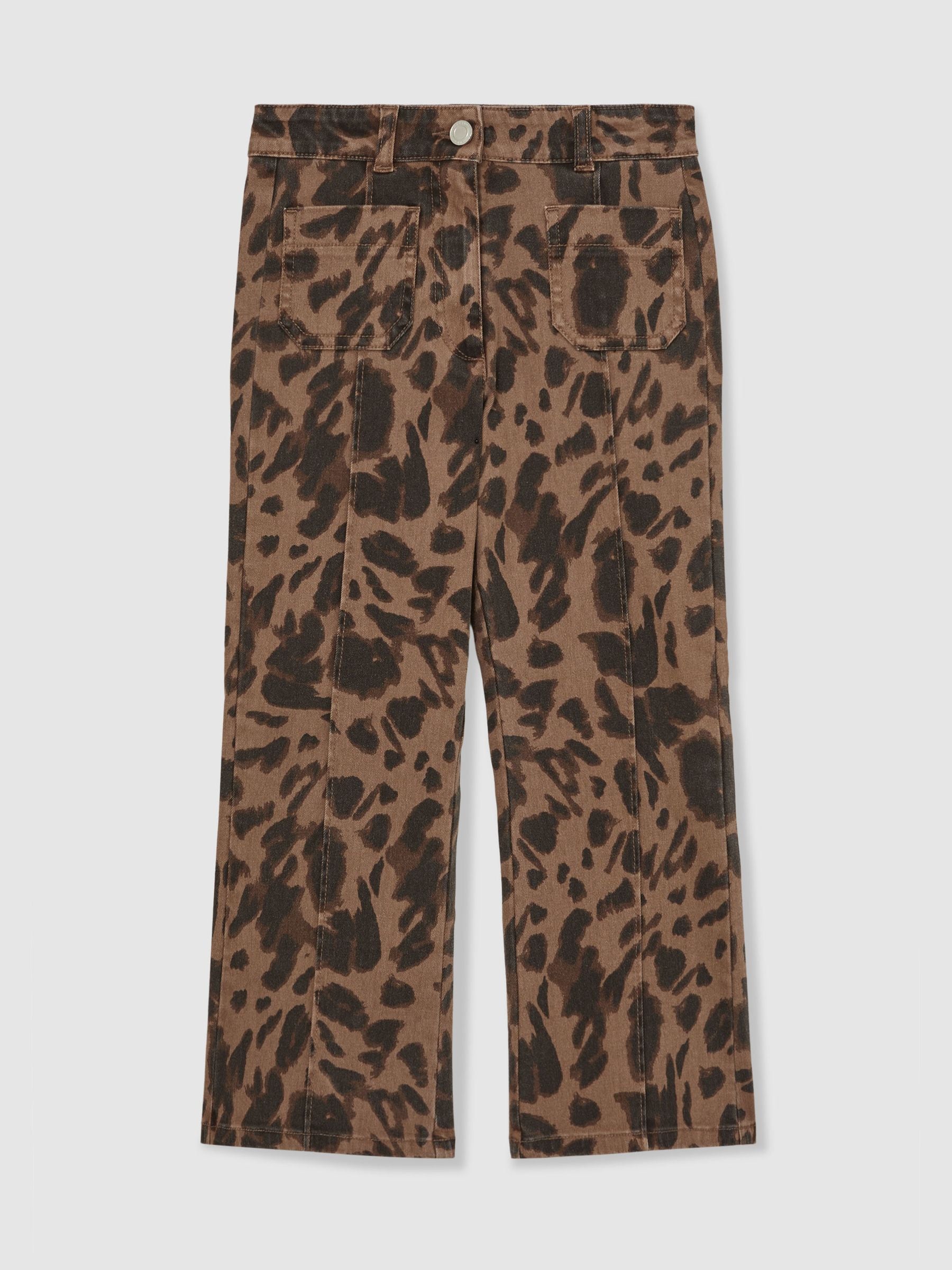 Reiss Wilma Leopard-Print Flared Jeans