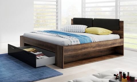 Houten Bed Genua - Walnoot - Kajuitbed