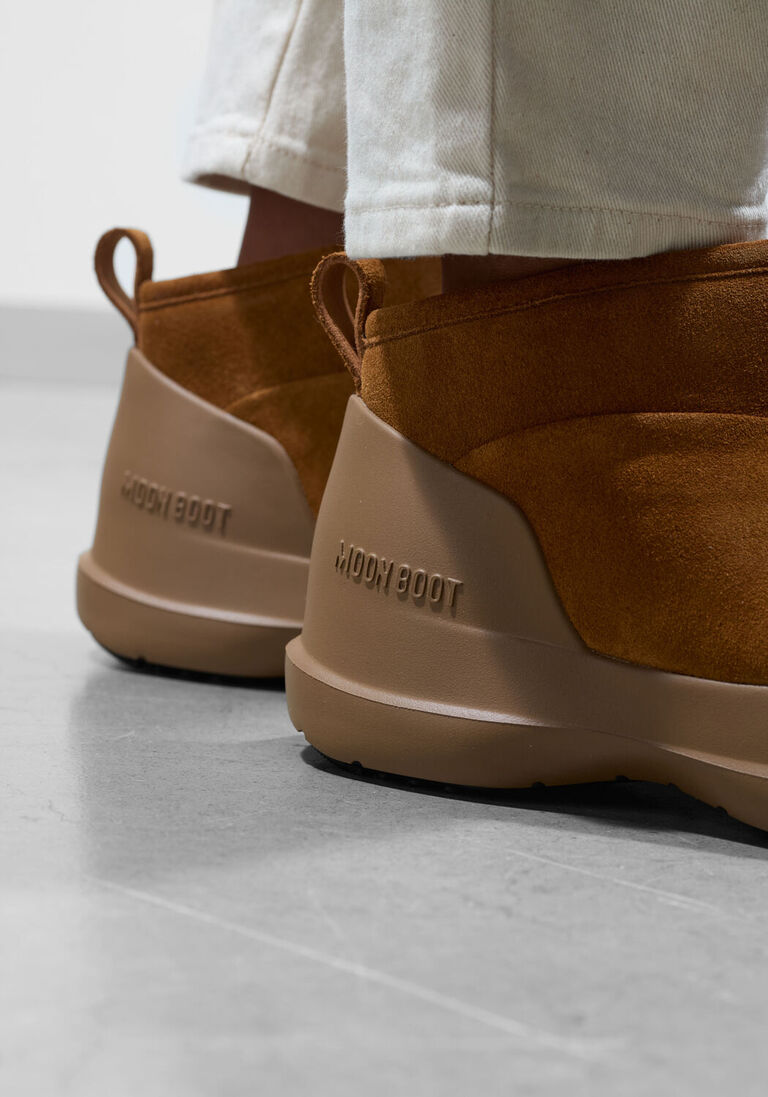 cognac moon boot enkelboots mb luna low boot suede