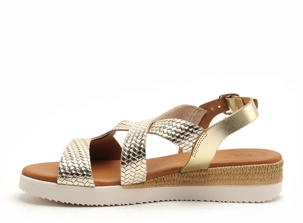 Eva frutos nu pieds plats femme 4258 or