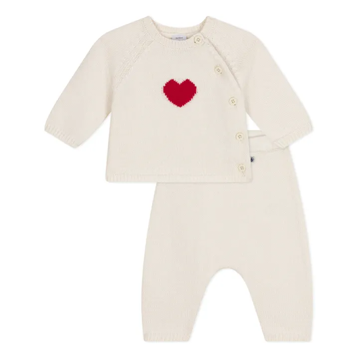 Petit Bateau Ensemble Mabcoat Maille | Ecru
