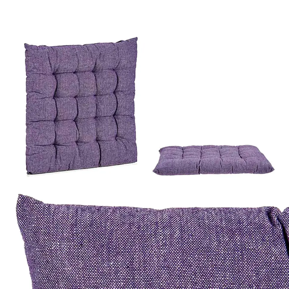Giftdecor Stoelkussen - binnen/buiten - paars - 40 x 5 cm