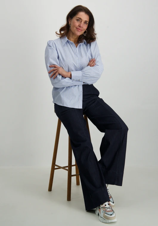 Tramontana Striped blouse rhinestone C13-15-301
