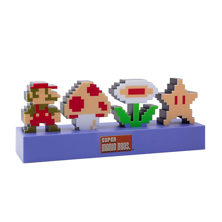 Veilleuse LED USB Super Mario Bros 2D Nintendo sans fil Paladone l.30cm x H.11,5cm x P.7,5cm