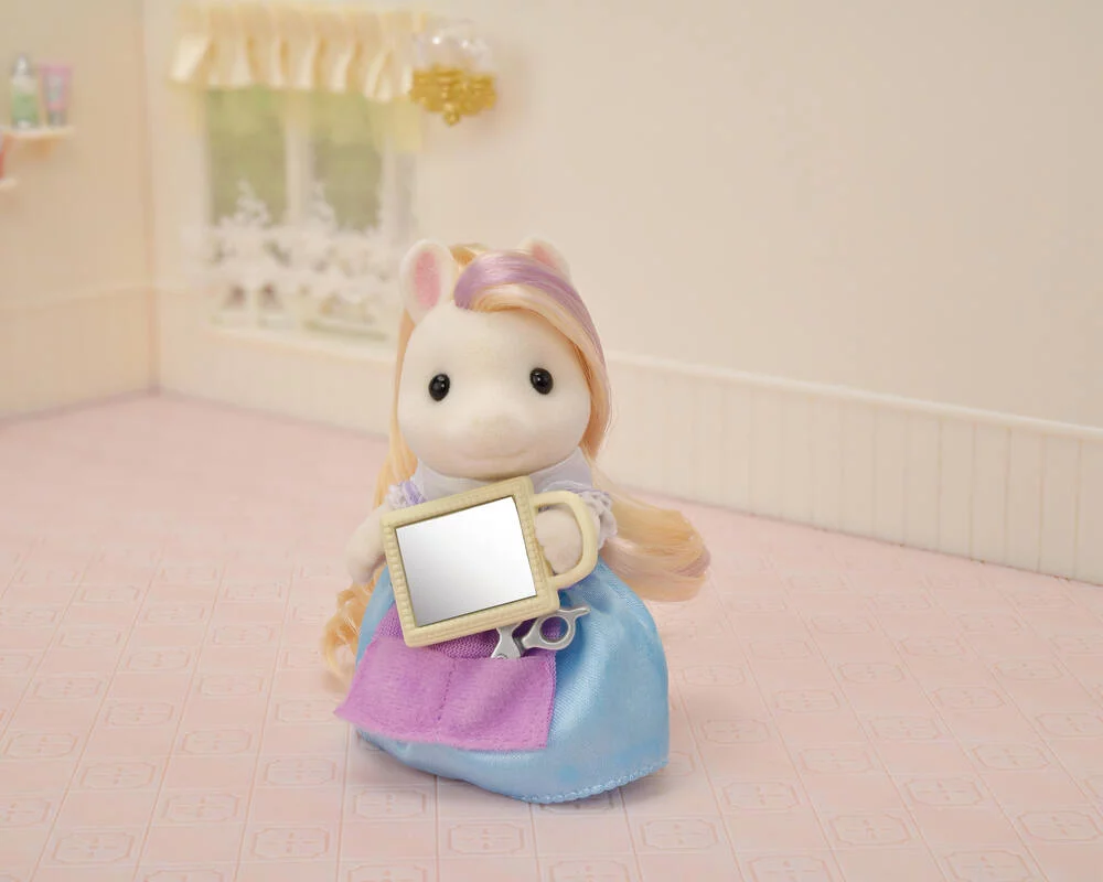 FIGURINE - LA MAMAN PONEY ET SON KIT DE COIFFURE - SYLVANIAN FAMILLES