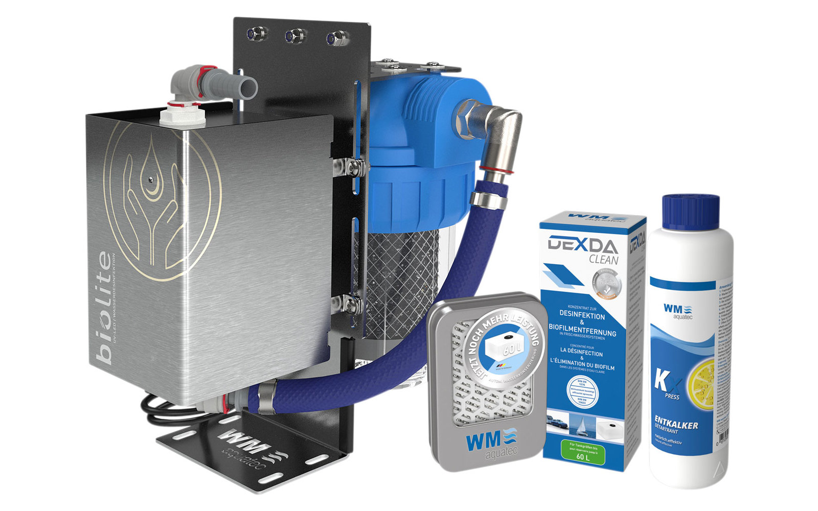 WM Aquatec Komplett-Lösung Wasserhygiene / Wasserversorgung Set 60 Liter inkl. Wasserdesinfektionseinheit