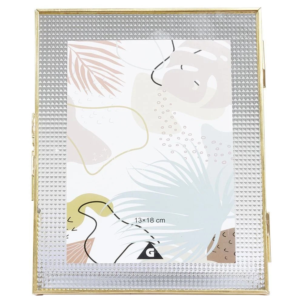 Cadre avec bord doré et design relief transparent