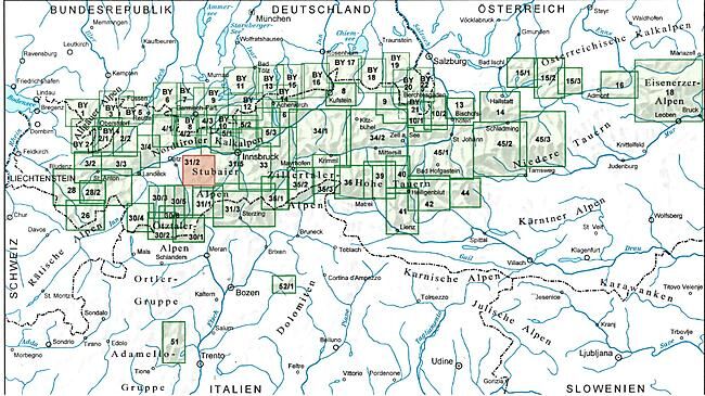 ALPENVEREIN - 31 2 STUBAIER ALPEN SELLRAIN 1 25 000
