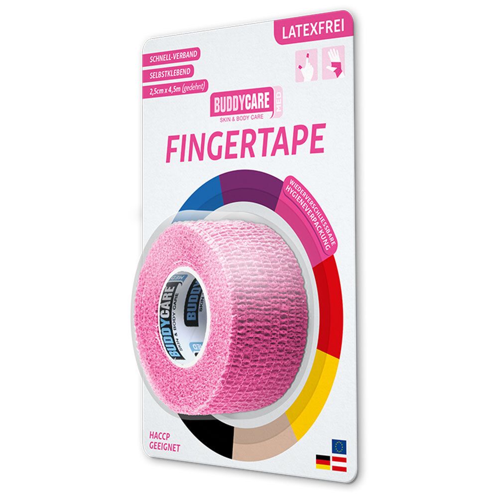 BUDDYCARE® MED Fingertape PINK 2,5cmx4,5m Latexfrei
