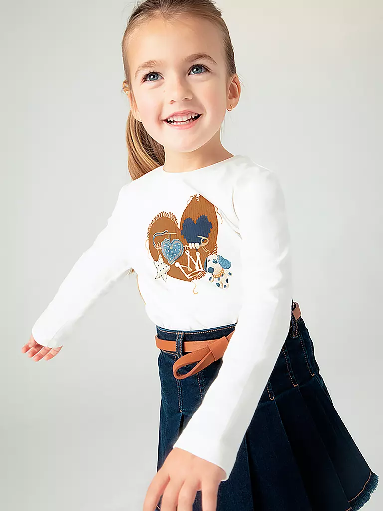 MAYORAL Mädchen Set 2-teilig Langarmshirt und Haarband creme