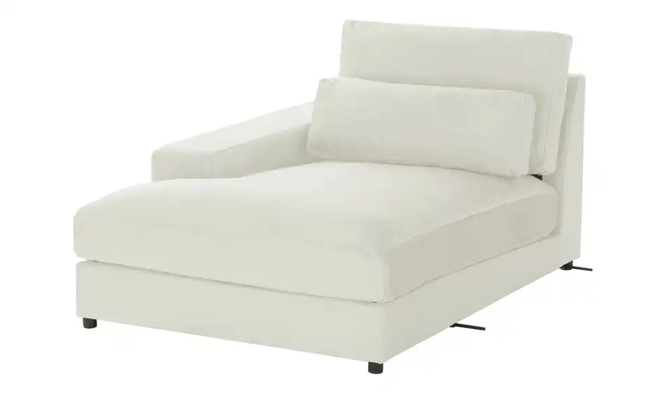 Element Branna Beige Samt Ottomane links