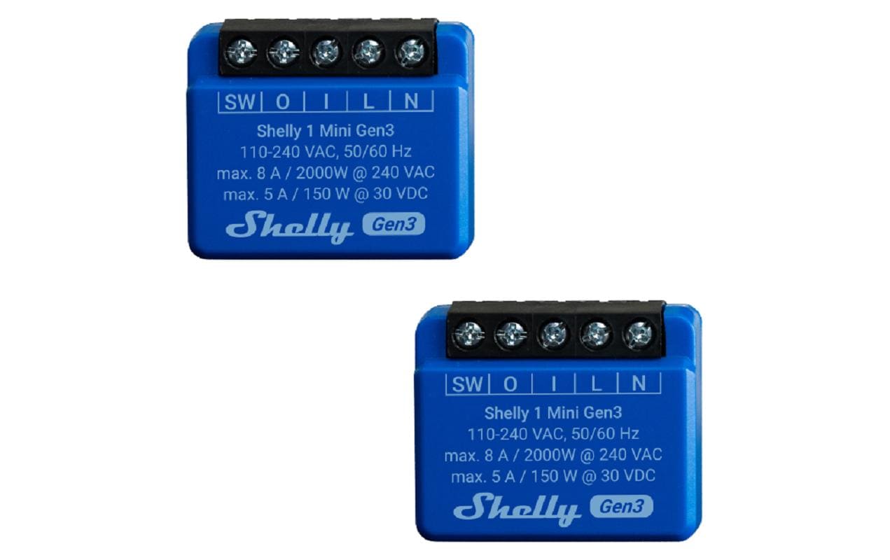 WLAN-Schalter Mini Gen3, 2 StückWLAN-gesteuerter intelligenter Schalter, 1 Kanal, 8 A