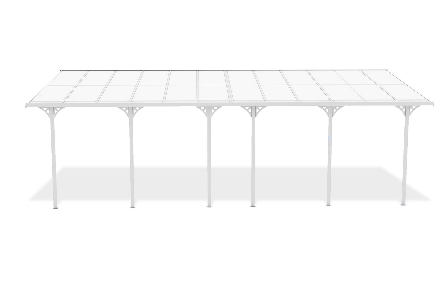 Aangebouwde pergola/carport 24m² KLEO 800L300 aluminium wit