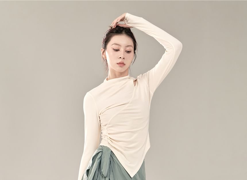 Cossita - Hoge taille effen overlay wijde dansbroek