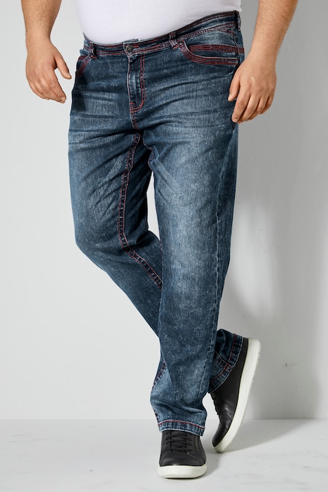 John F. Gee Jeans, Straight Fit, Colornähte, 5-Pocket, bis 35