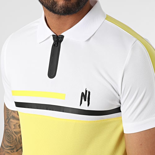 Polo Manches Courtes 022 Jaune Blanc