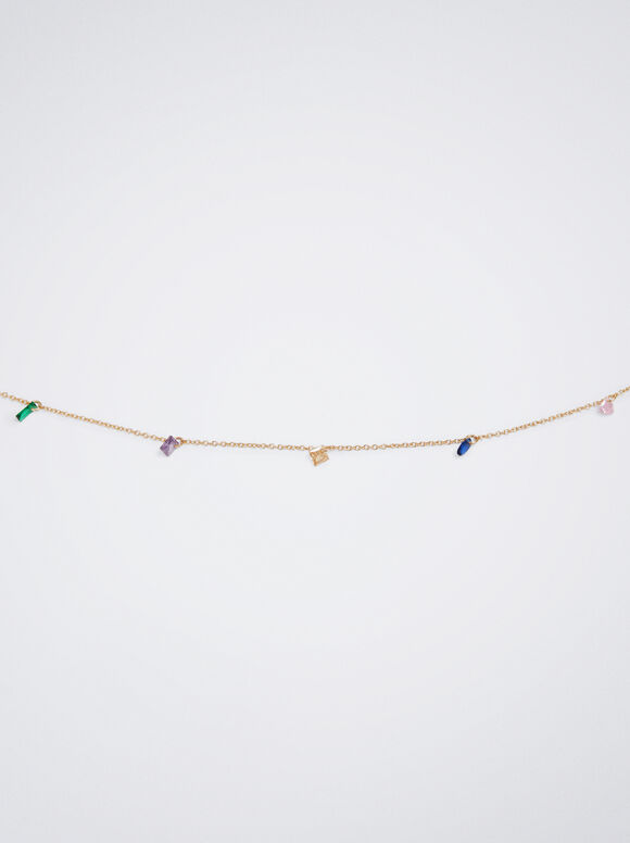 Colar com zircônias cúbicas - Multicolorido