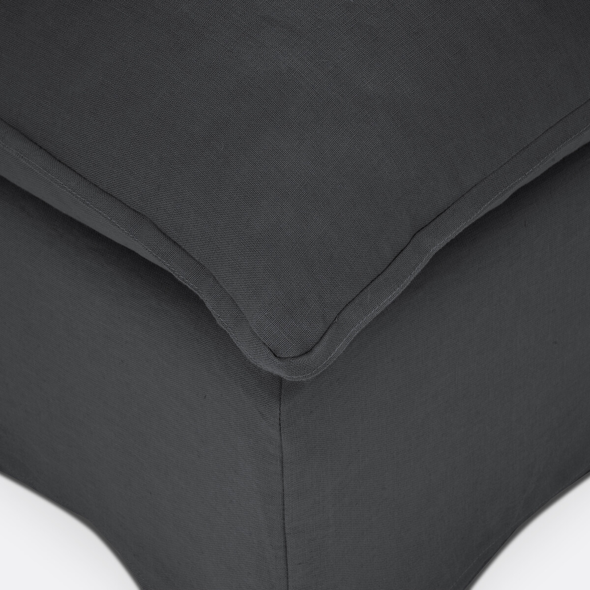LA REDOUTE INTERIEURS<br>Puffe em linho amarrotado, Odna