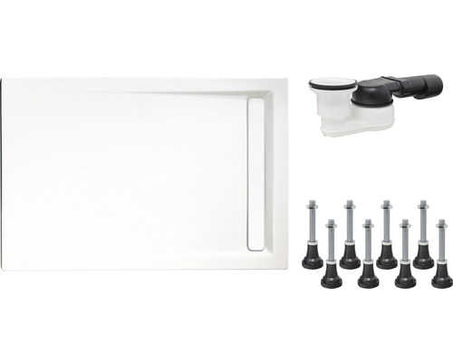 Complete douchebakset SCHULTE Extra-vlak 120 x 80 x 2,5 cm alpinewit glad D202812 04 44