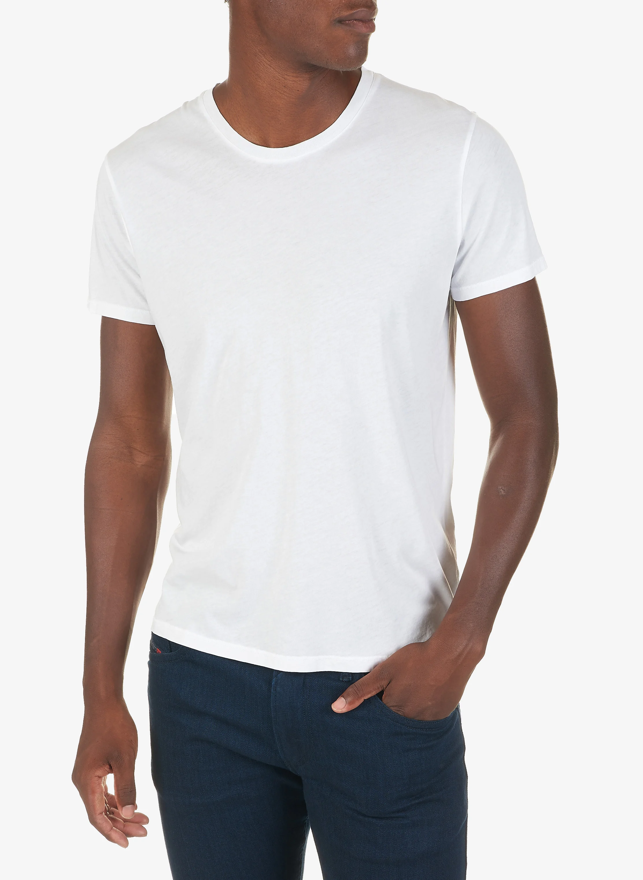 DECATUR - Tee-shirt col rond regular-fit en coton | Blanc