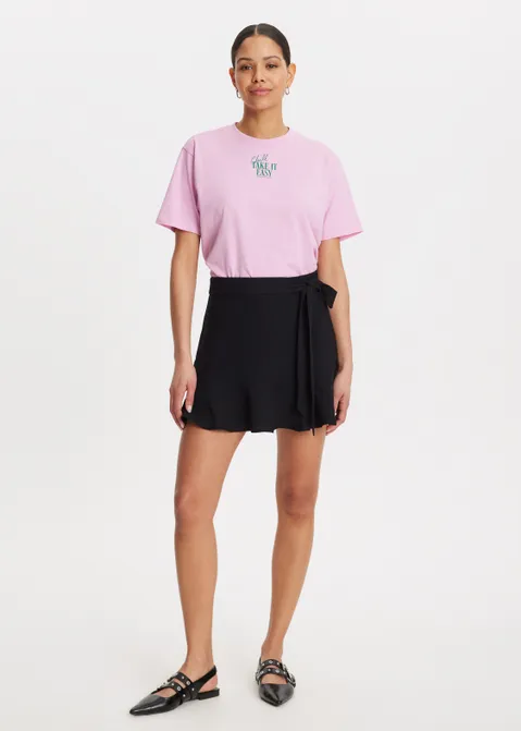 T-shirt met print sunday club paars (LAV)