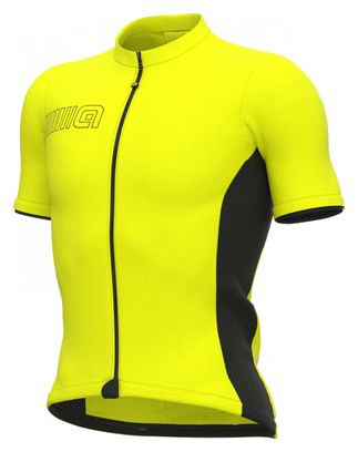 Maillot Manches Courtes Alé Color Block Jaune Fluo
