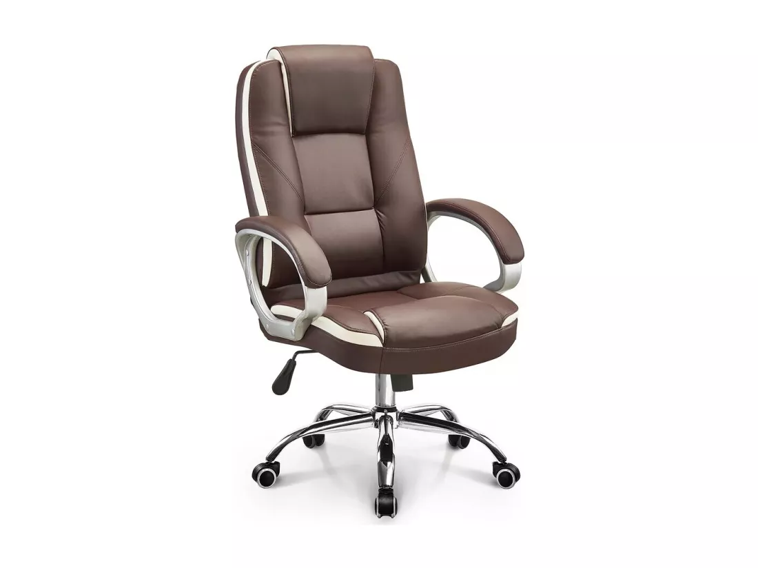 Fauteuil de bureau en simili avec repose pieds 