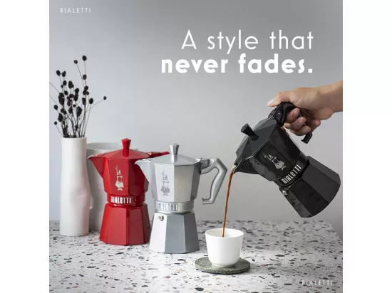 Cafetière Moka Exclusive noire 6 tasses