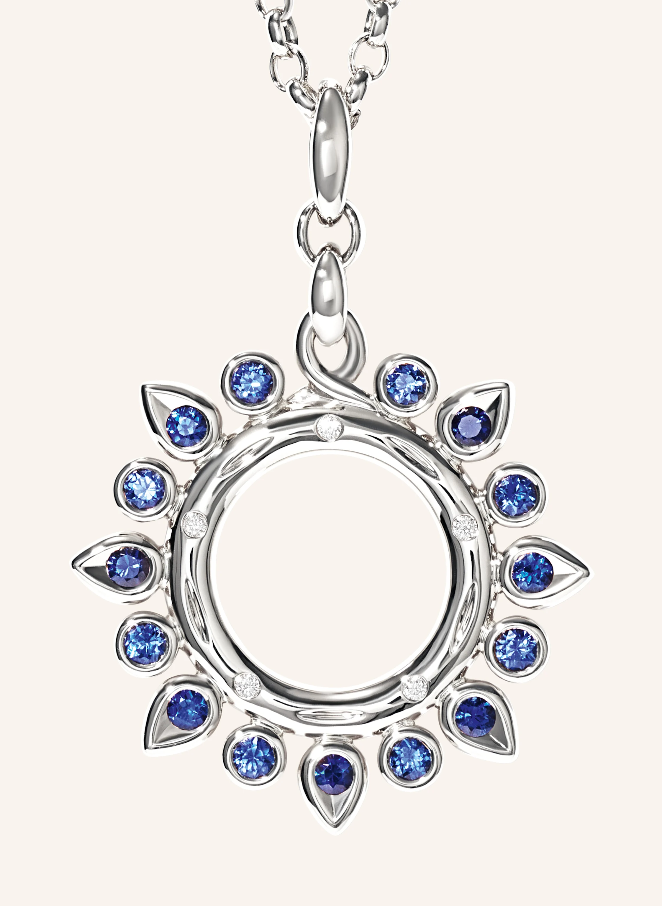 TAMARA COMOLLI Anhänger PENDANT GYPSY 'OCEAN' SUN SMALL 18K Weißgold