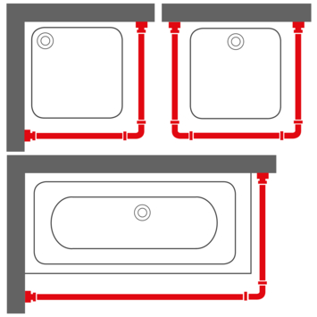 Douchestang Easy Roll 90x90x90cm wit