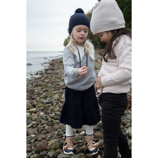 Navy Pom Pom Cashmere Strik Hue - HOLMM
