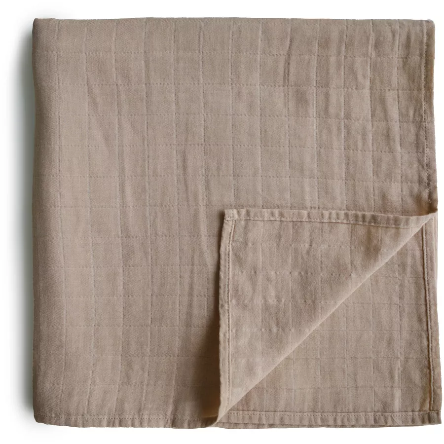 mushie Wickeltuch Musselin Natural 120 x120 cm