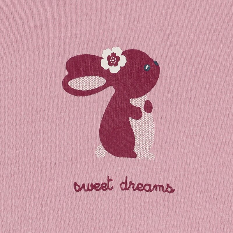 Dors-bien jersey lapin rose bébé fille Mauve Violet