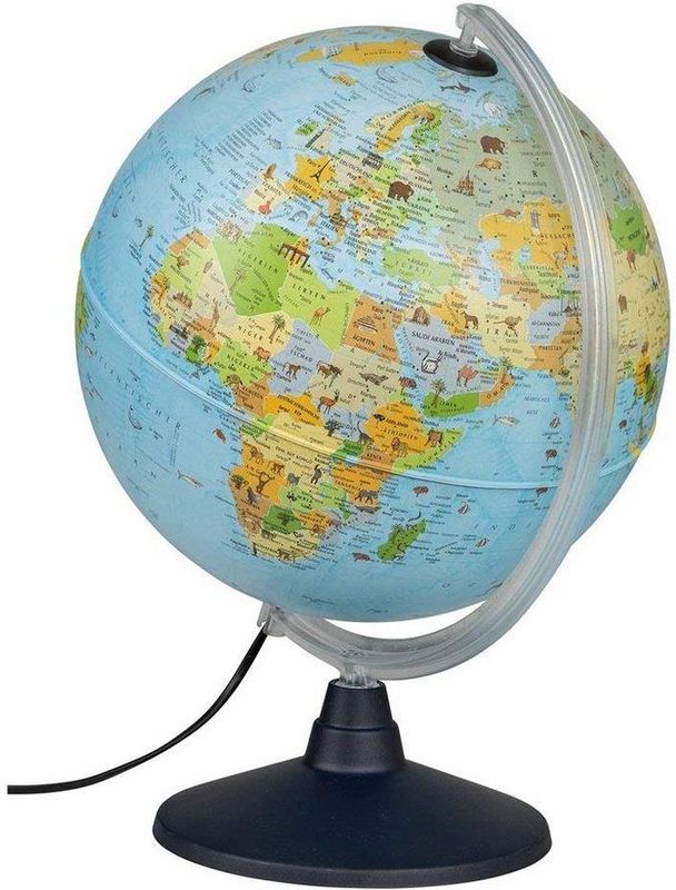 Idena - 22059 - Wereldbol - Politieke Kaart - LED Verlichting - Doorsnede 30 cm