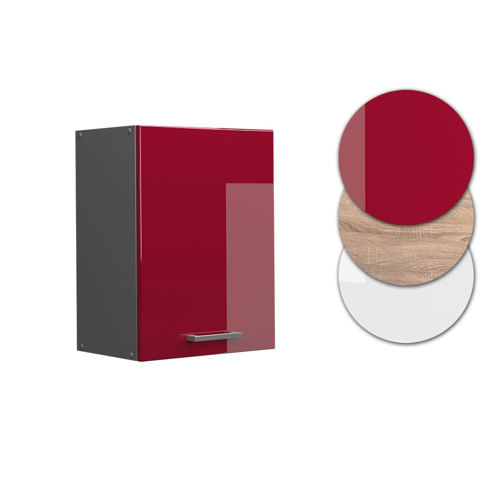 Vicco Hängeschrank Küchenschrank Küchenzeile R-Line 45 cm Anthrazit Bordeaux Tür Fächer