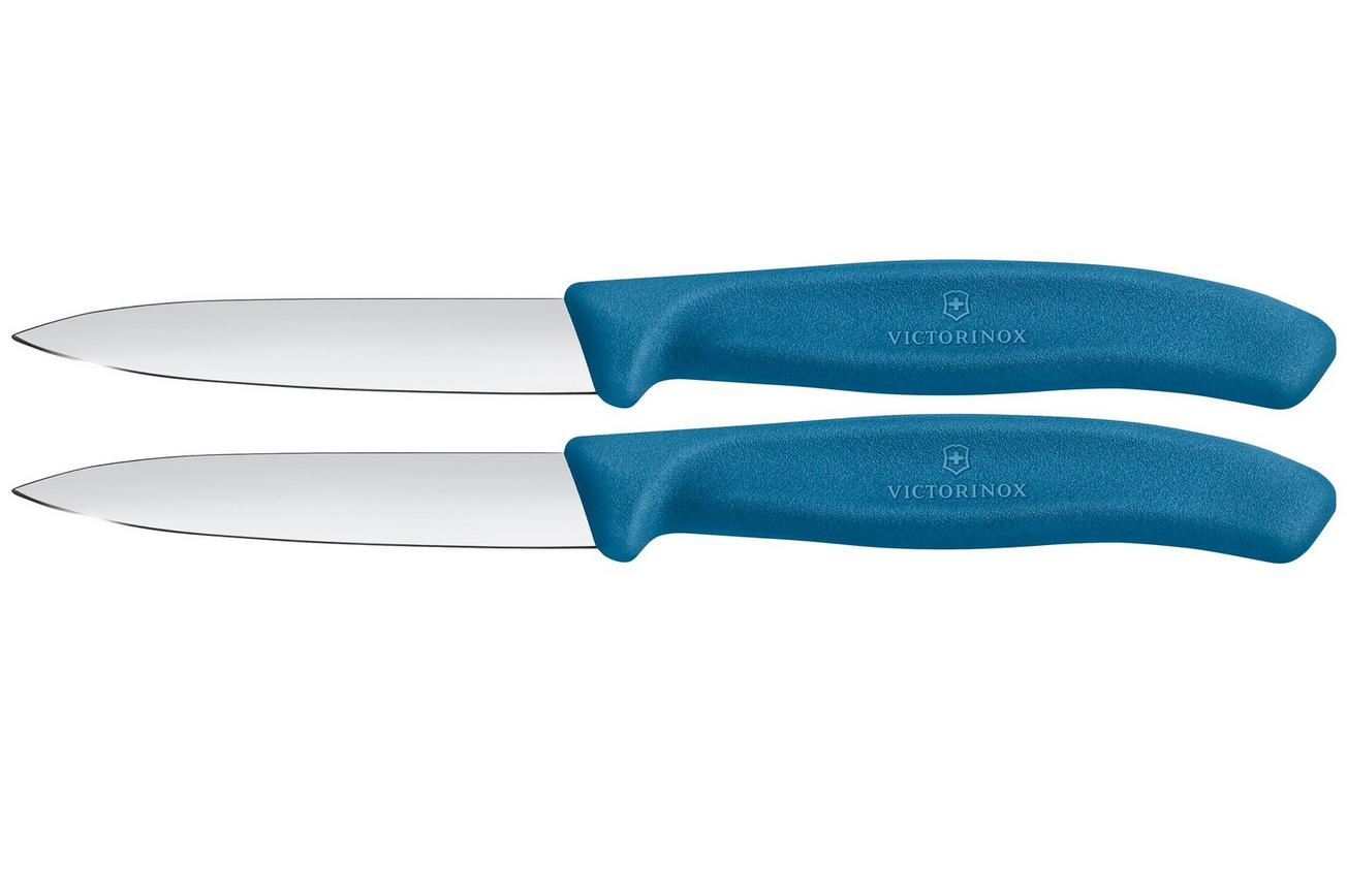 Victorinox Swiss Classic 6.7602.2C1 Straight, Blue, set van 2 groentemesjes, 8 cm