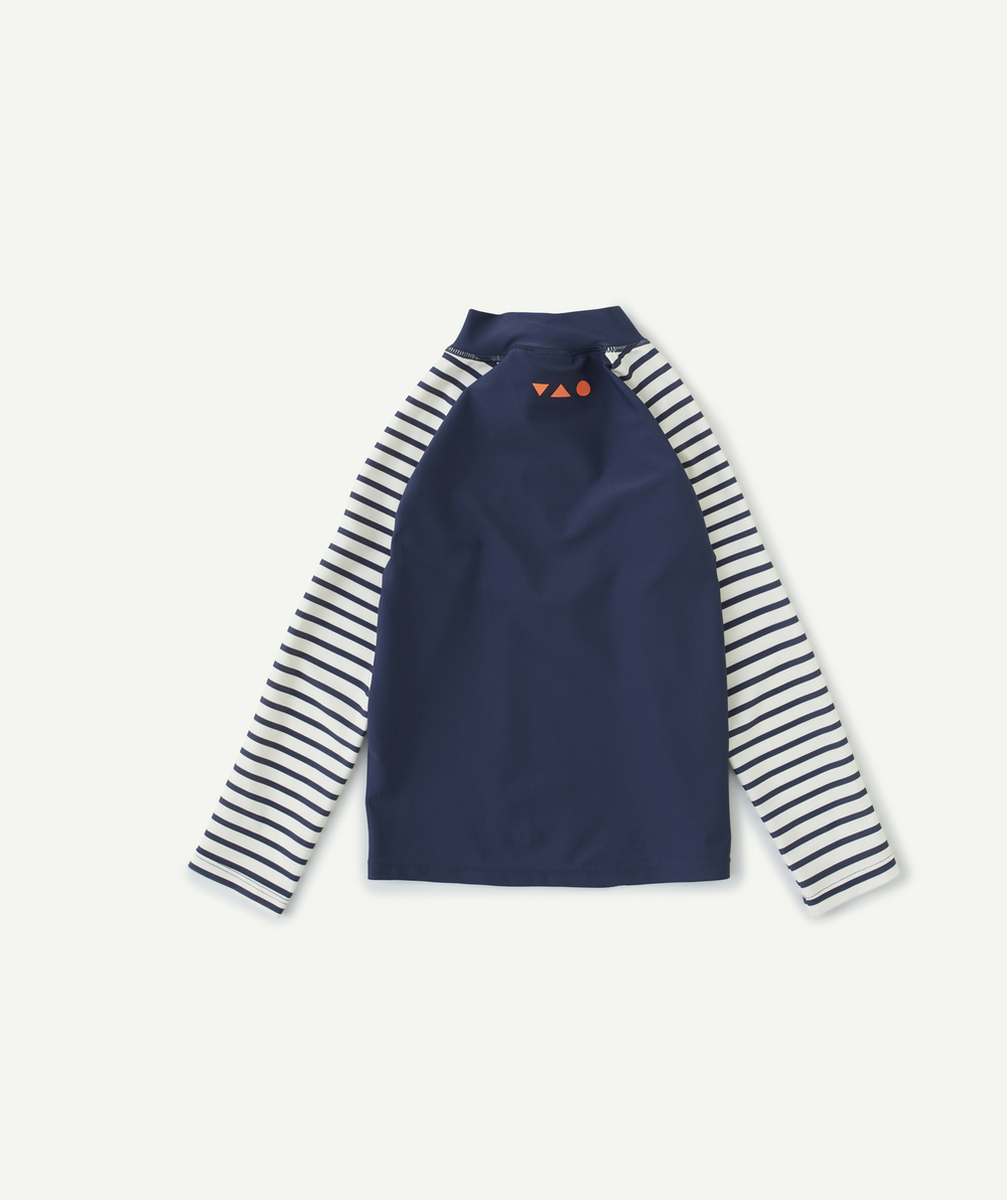 T-SHIRT DE BAIN GARÇON ANTI-UV EN FIBRES RECYCLÉES DEMI-ZIPPÉ