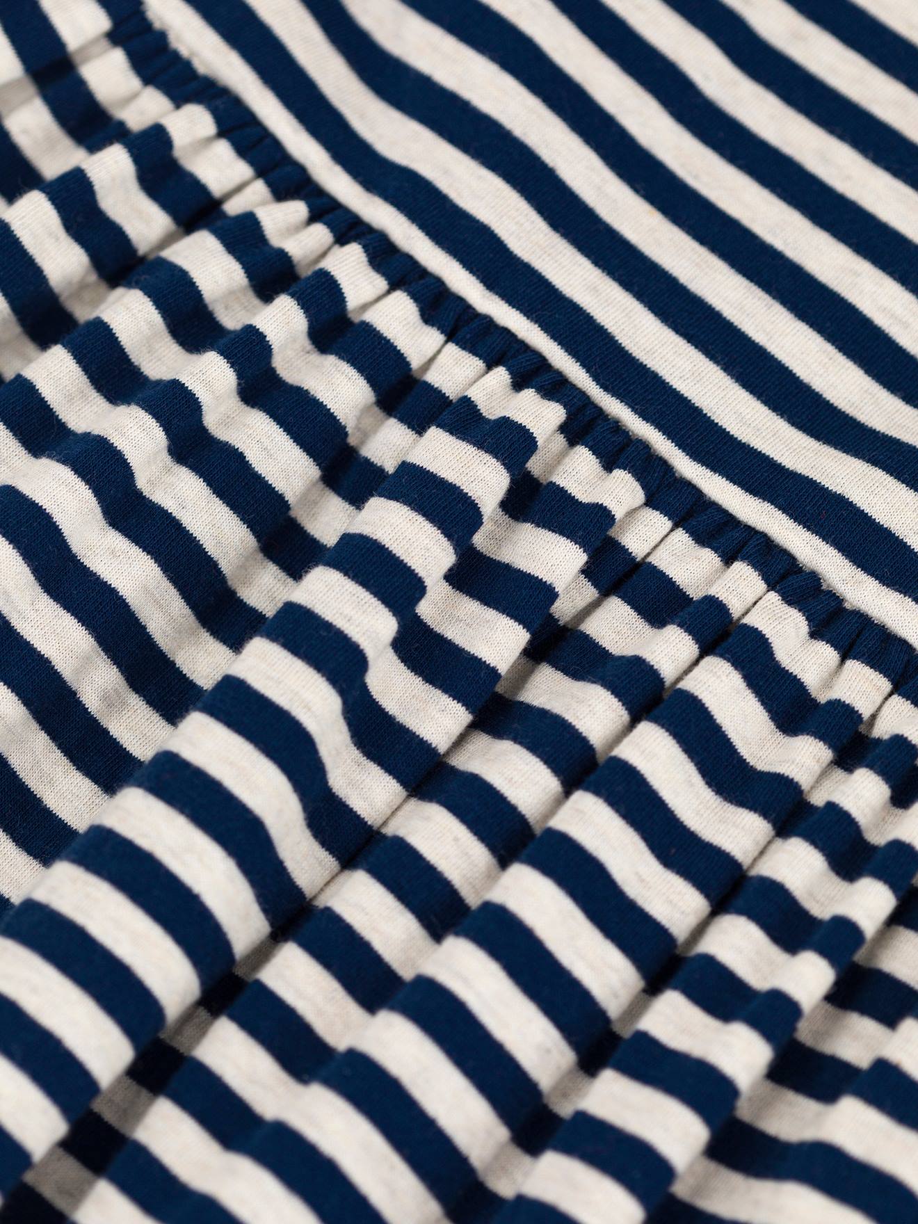 Vestido listrado azul de algodão PETIT BATEAU com mangas 3/4