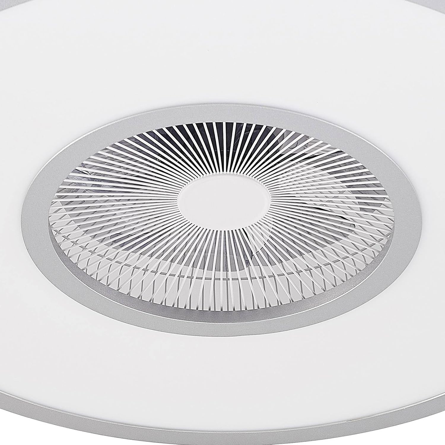 Lindby LED Deckenventilator mit Lampe Romea dimmbar Leselampe (Modern) in Alu (1 flammig,) - Ventilator Wohnzimmerleuchte